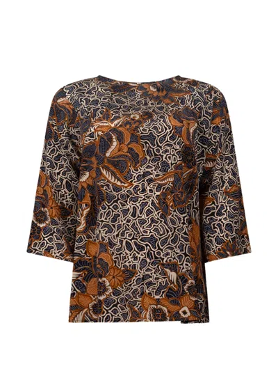 Weekend Max Mara Floral-print Shirt In Brown