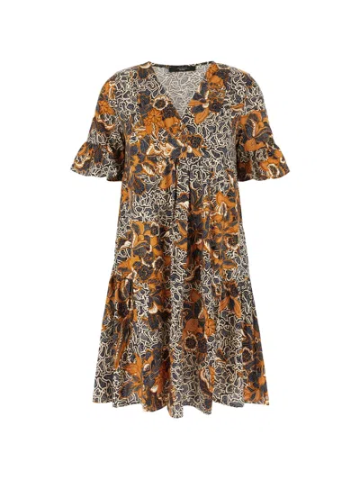 Weekend Max Mara Floral-print Tiered Mini Dress In Multi
