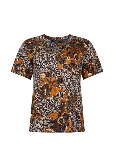 Weekend Max Mara Floral-print T-shirt In Brown