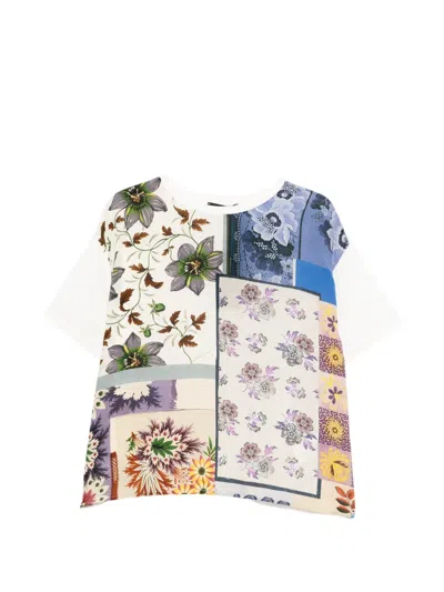 Weekend Max Mara Omens Multicolour Graphic Print Silk And Cotton-jersey T-shirt In Burgundy