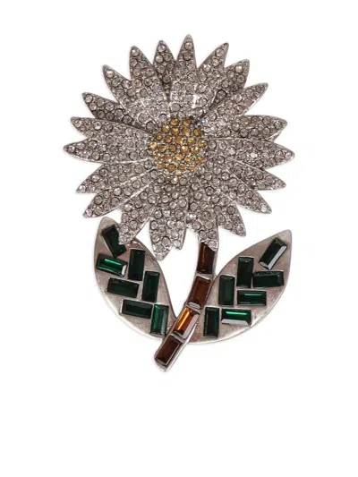 Weekend Max Mara Flower-shaped Brooches In Multi