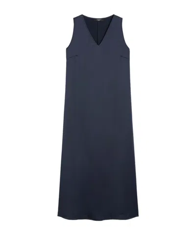 Weekend Max Mara Flowing Satin Dress In Blue