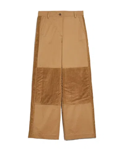 Weekend Max Mara Foggia Stitching Casual Pants In Nude