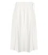 Weekend Max Mara Folk White Midi Skirt In Yellow