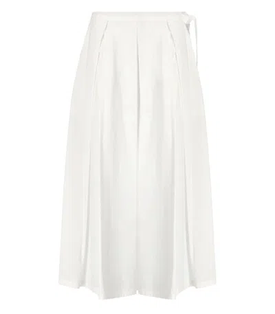 Weekend Max Mara Folk White Midi Skirt In Yellow