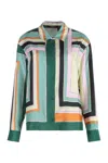 Weekend Max Mara Formia Printed Silk Shirt In Green