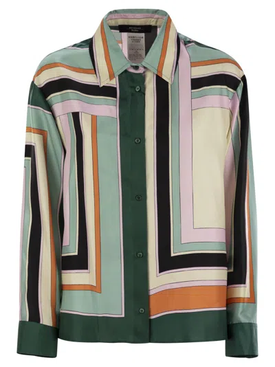 Weekend Max Mara Formia Printed Silk Twill Shirt In Multicolor