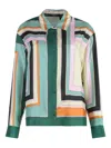 Weekend Max Mara Formia Printed Silk Twill Shirt In 绿色