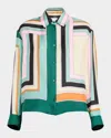 Weekend Max Mara Formia Printed Silk Twill Shirt In Multicolour