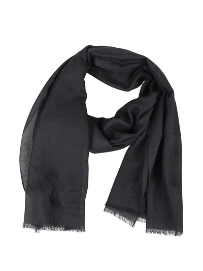 Weekend Max Mara Ausgefranster Schal Mit Schmetterlingsstickerei In Black