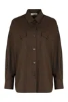 Weekend Max Mara Relaxed Linen Shirt Featuring Chest Pockets In Brown