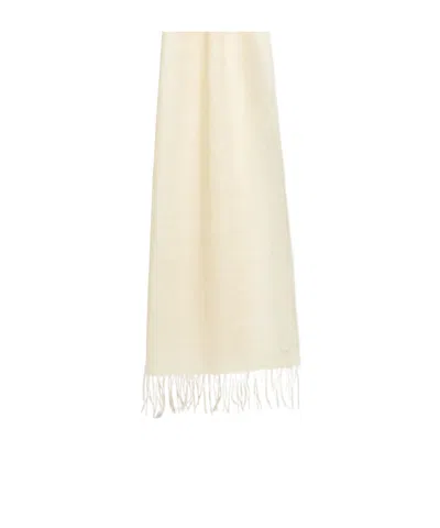 Weekend Max Mara Fringed Scarf In White