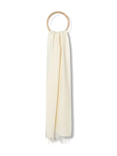 Weekend Max Mara Fringed Scarf In White