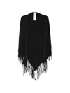 Weekend Max Mara Fringed Triangular Poncho In Transparent