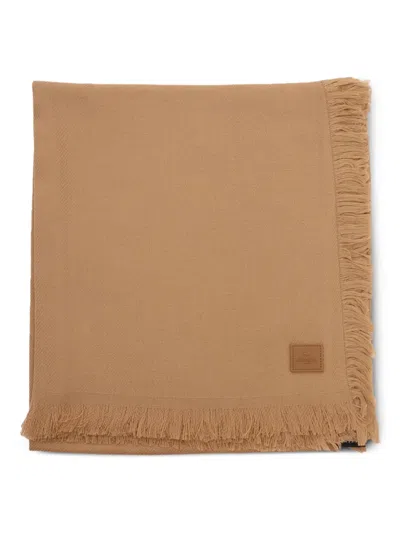 Weekend Max Mara Fringed Wool Cape In Brown