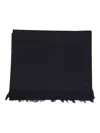 Weekend Max Mara Fringed Wool Scarf In Black