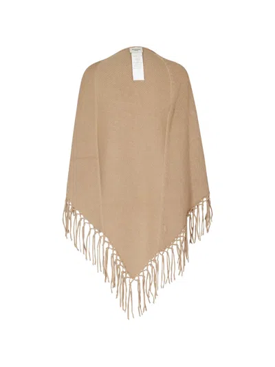 Weekend Max Mara Fringe-trim Knitted Poncho In Transparent
