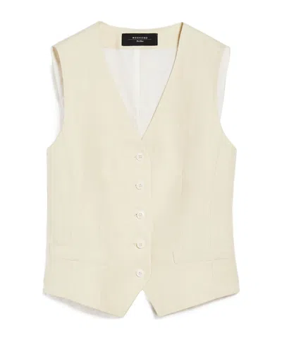 Weekend Max Mara Front Button Vest In White