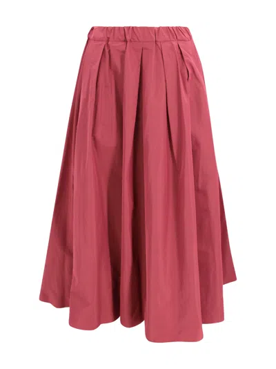 Weekend Max Mara Full Taffeta Skirt With Pleats In Pink