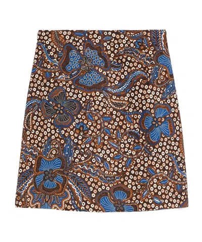 Weekend Max Mara Fungo Floral Patterned Skirt In Brown