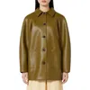 Weekend Max Mara Fuoco Faux Leather Jacket In Green