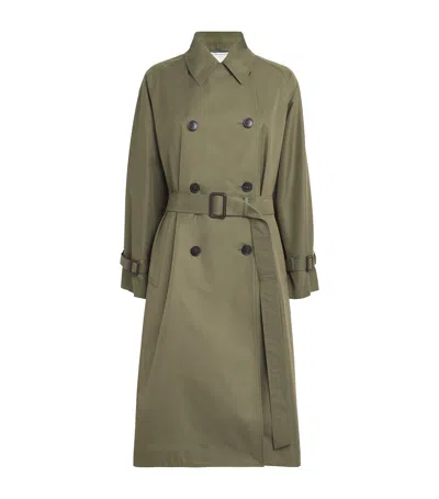 Weekend Max Mara Gabardine Reversible Trench Coat In Green