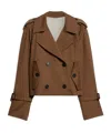 Weekend Max Mara Gabardine Short Wool Jacket In Brown