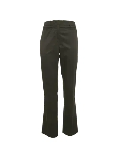 Pre-owned Weekend Max Mara Gabardine Wide-leg Trousers In Green