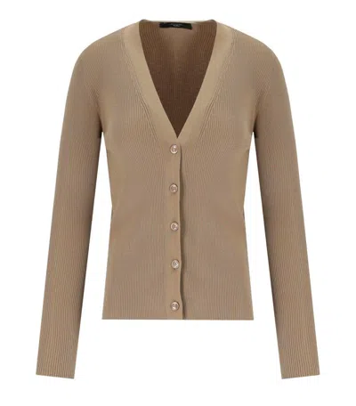 Weekend Max Mara Gabriel Beige Cardigan In Brown
