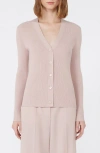 Weekend Max Mara Gabriel Ribbed V-neck Cardigan In Pink