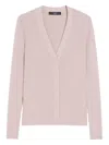 Weekend Max Mara Gabriel Ribbed V-neck Cardigan In Pink
