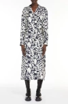 WEEKEND MAX MARA WEEKEND MAX MARA GAIA FLORAL LONG SLEEVE SILK SHIRTDRESS