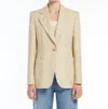 Weekend Max Mara Cotton And Linen Single-breasted Blazer In Neutral