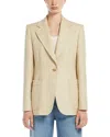 Weekend Max Mara Cotton And Linen Single-breasted Blazer In Sand