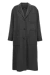 Weekend Max Mara 'highland' Long Coat With Notched Lapel In Black