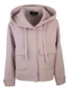 Weekend Max Mara Gary Hooded Patch-pocket Jacket In Pink