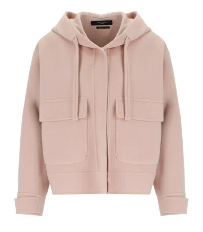 Weekend Max Mara Gary Pink Hooded Jacket In Brown