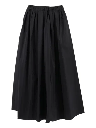 Weekend Max Mara Folk Tie Detail Cotton Skirt In Black