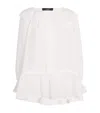 Weekend Max Mara Gauze Ruffle Blouse In White