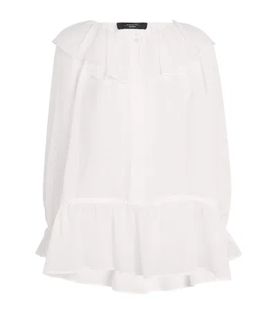 WEEKEND MAX MARA GAUZE RUFFLE BLOUSE