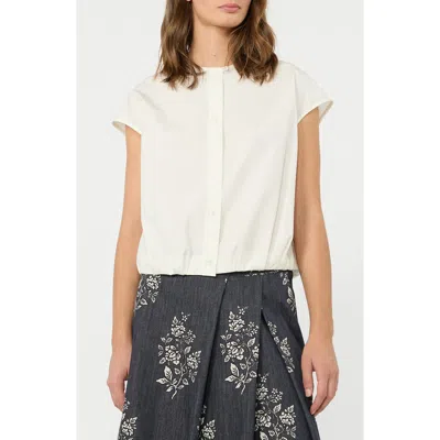 Weekend Max Mara Gelatina Cap Sleeve Button-up Shirt In White