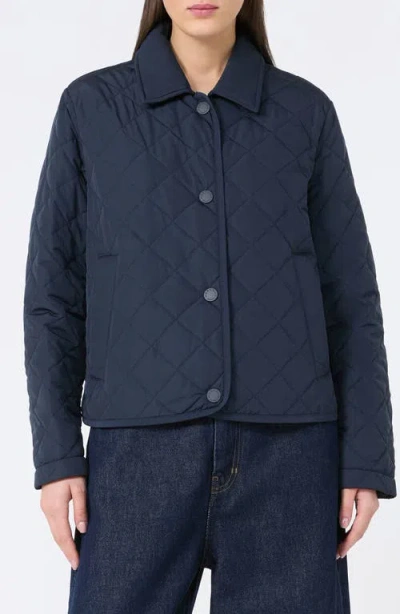 Weekend Max Mara Wkdgelo Navy Short Padded Jacket In Blue
