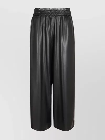 Weekend Max Mara Gennaro Wide Leg Faux Leather Trouser In Black