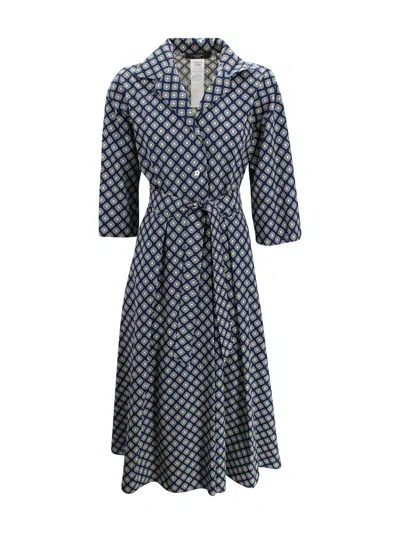 Weekend Max Mara Geometric Print Cotton Dress In Black