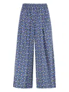 Weekend Max Mara Geometric-print Cropped Trousers In Blue