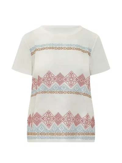 WEEKEND MAX MARA GEOMETRIC-EMBROIDERY T-SHIRT