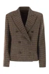 Weekend Max Mara Tempera Houndstooth Wool-blend Blazer In Brown