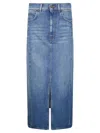 Weekend Max Mara Belt-loop Denim Mid-length Skirt In Blue