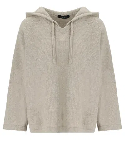 Weekend Max Mara Ghianda Beige Hooded Sweater In Neutral