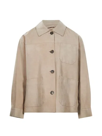Weekend Max Mara Ghiera Button-up Patch-pocket Jacket In Neutral